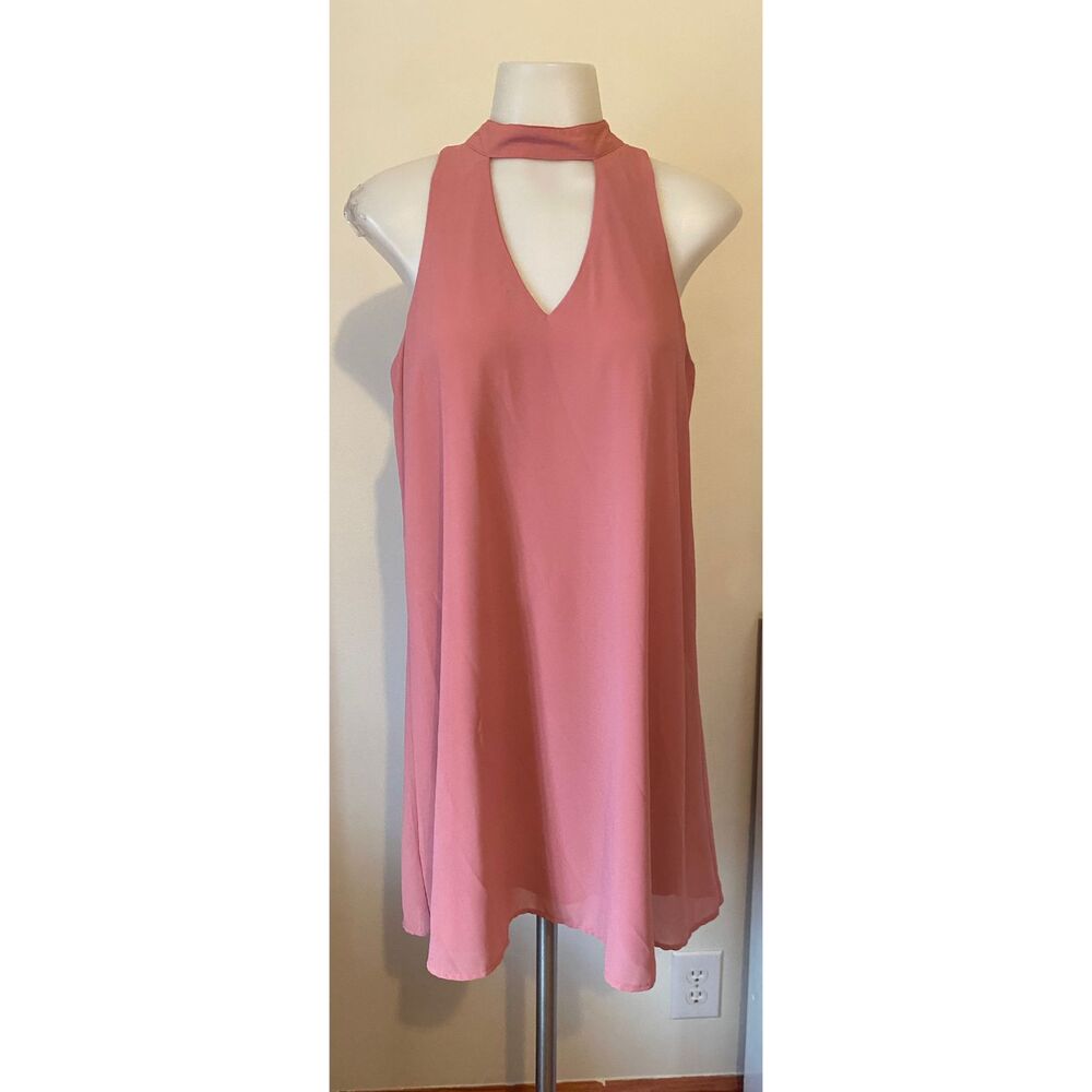 mi ami Blush Pink Halter Keyhole Shift Dress Size Small